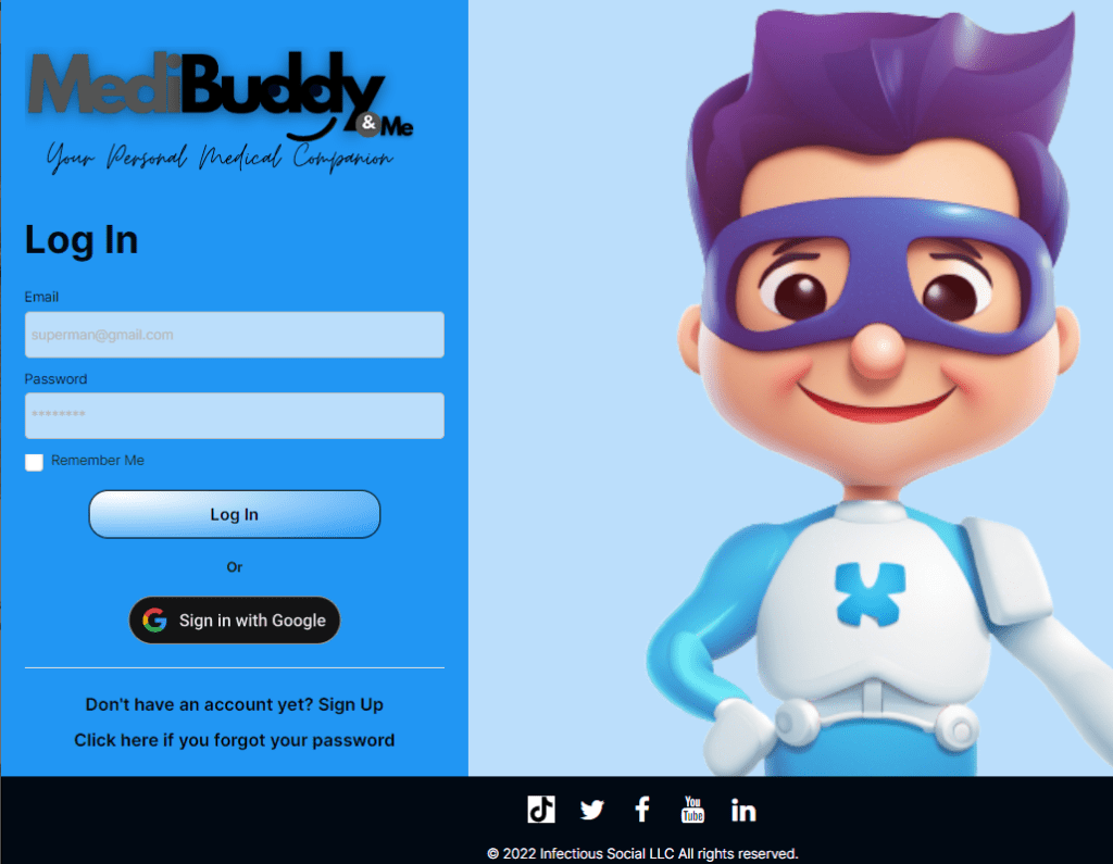 MediBuddy Login Screenshot